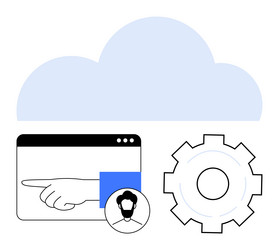 cloud computing integration with user interaction vector image