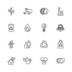 Ecological - flat icons vector