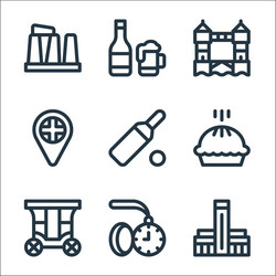 England line icons linear set quality vector