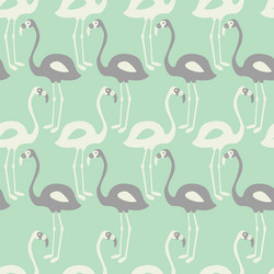 Flamingo Pattern on Mint Background vector image