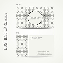 Geometric cube monochrome business card template vector