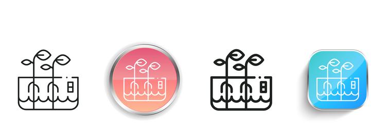 hydroponic icon thin linear regular and button vector image