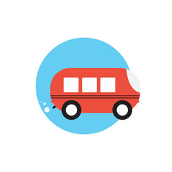 Line icon with flat graphics element of bus vector