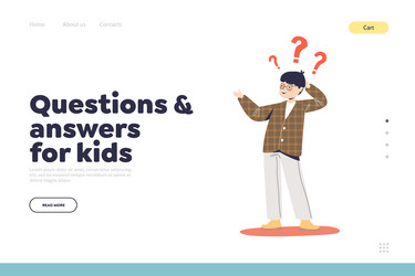 Questions and answers for kids concept of landing vector