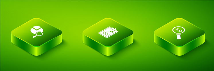 Set isometric clipboard with graph chart vector