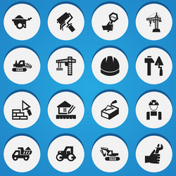 set of 16 editable structure icons includes vector image