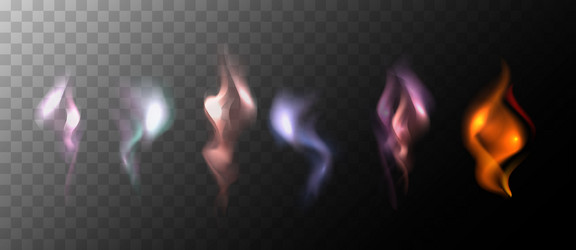 set of multi-colored smokes vector image