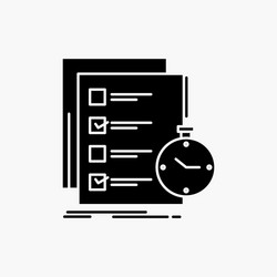 todo task list check time glyph icon isolated vector image