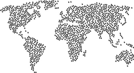 world map pattern of pointer finger items vector image