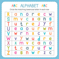 circle the matching lowercase letter in each row vector image