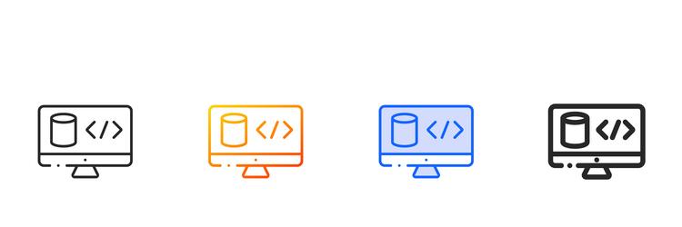 code iconthin linear gradient blue stroke vector image
