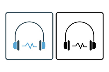 Headphone icon related to device computer vector