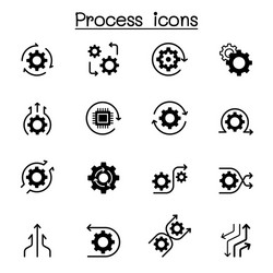 Process Icon Set - Workflow & Systems vector image