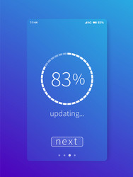 progress screen mobile interface ui vector image