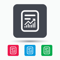 Report file icon document page with statistics vector