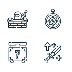 Videogame line icons linear set quality vector