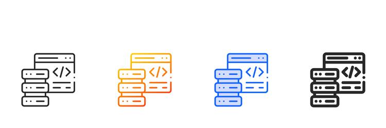 code iconthin linear gradient blue stroke vector image