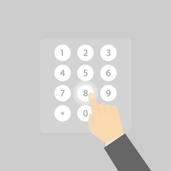 enter numbers on virtual numeric keypad vector