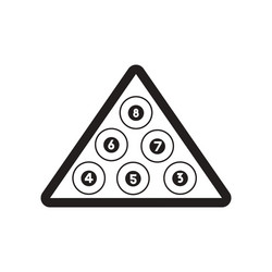 Flat icon in black and white style billiard balls vector