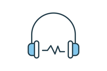 headphone icon related to device computer vector image