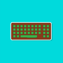 Paper sticker on background of computer keyboard vector