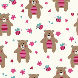 Seamless pattern with cute baby teddy bears Vector Image