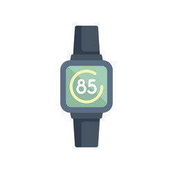 smartwatch is displaying a progress icon at 85 vector image