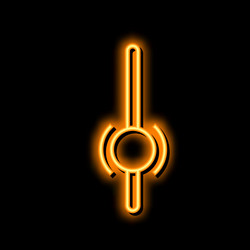 Ui scroll sign neon glow icon vector