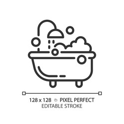 2d customizable bubble bath black linear icon vector