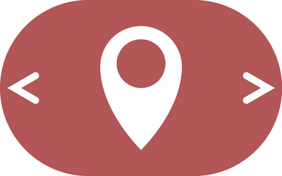 flat paper cut style icon of map pointer vector image