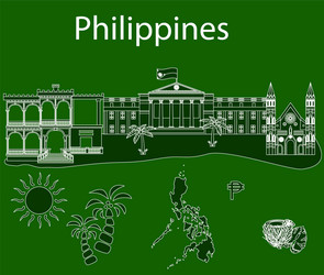 Philippines set black Royalty Free Vector Image