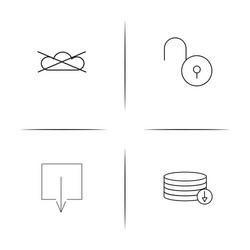 web and text simple linear icon setsimple outline vector image