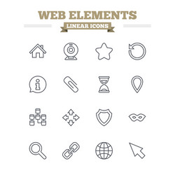 Web elements linear icons set thin outline signs vector