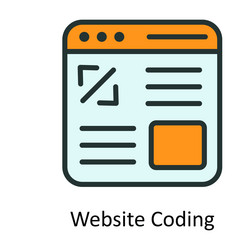 Website coding fill outline icon design ill vector