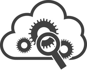 cloud computing data center isolated icon vector