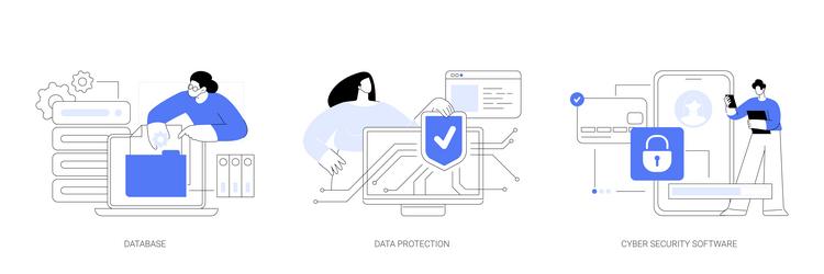 Cloud computing network safety abstract concept vector