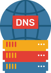 dns icon simple element from web hosting icons vector image