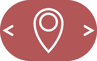 flat paper cut style icon of map pointer vector image