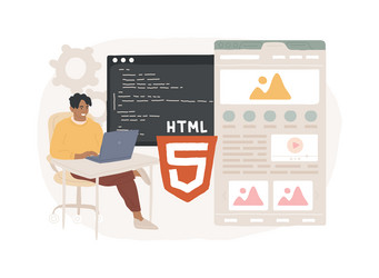 Html5 website development isolated concept vector