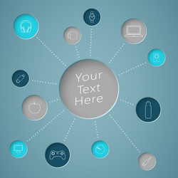 infographic text circle with links to object icons vector image