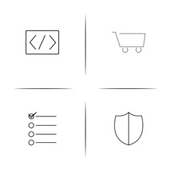 interface simple linear icon setsimple outline vector image