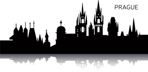 Prague Skyline Silhouette vector