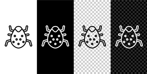 Set line system bug concept icon isolated on black vector