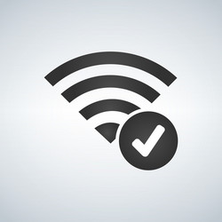 wifi connection signal icon with check mark vector image