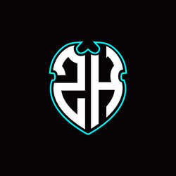 Z h initial logo design with a shield shape vector