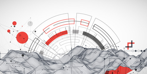 abstract data background with wireframe wave vector image