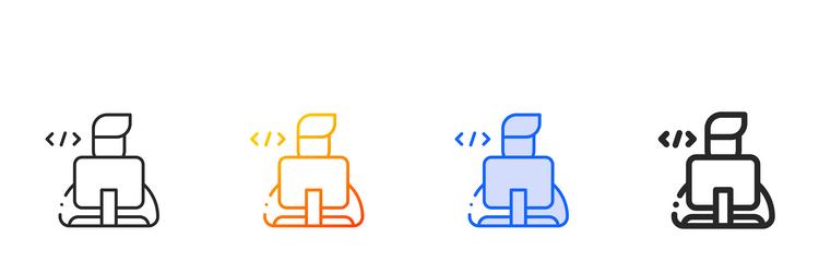 coding iconthin linear gradient blue stroke vector image