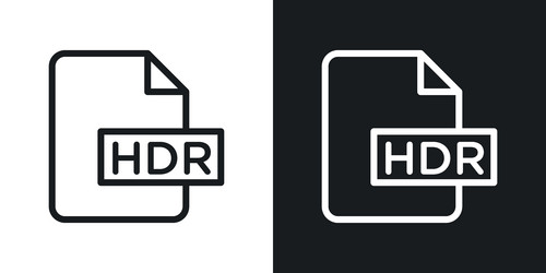 hdr image file extension icon set document design vector image