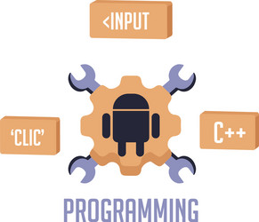 isolated android programming vector image
