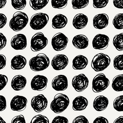 seamless pattern with scribbles circles vector image
